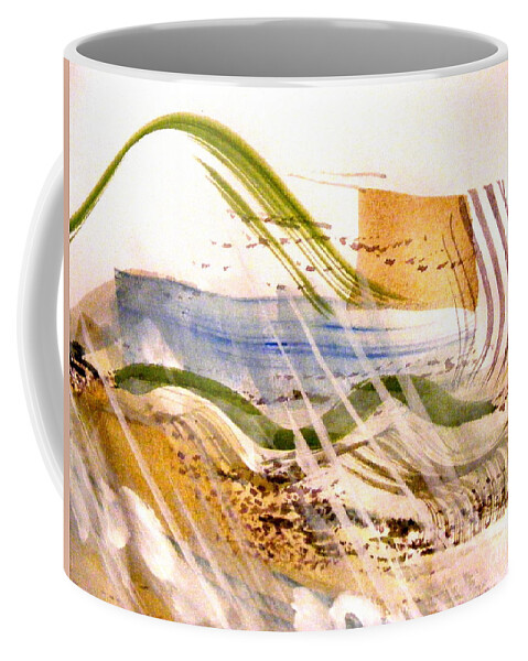 A Companion Piece With An Abstract Landscape Of Expression...green Swirls Coffee Mug featuring the painting Rhythms of Nature 2 by Nancy Kane Chapman