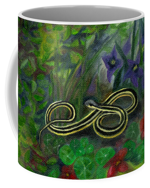 Flowers Coffee Mug featuring the painting Ribbon Snake by FT McKinstry