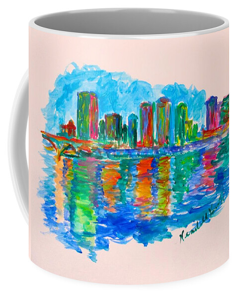 City Paintings For Sale Coffee Mug featuring the painting Richmond Ripples Stage One by Kendall Kessler