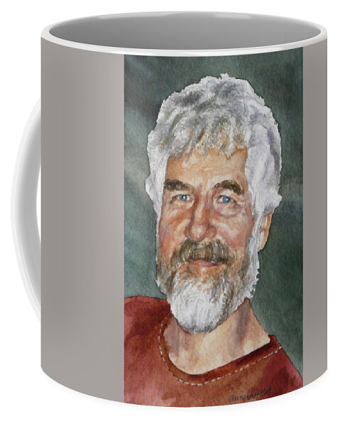 Portrait Of Man With Beard Painting Coffee Mug featuring the painting Rick by Anne Gifford