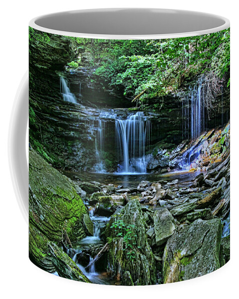 Waterfall Coffee Mug featuring the photograph Ricketts Glen S P - B. Reynolds Falls # 2 by Allen Beatty