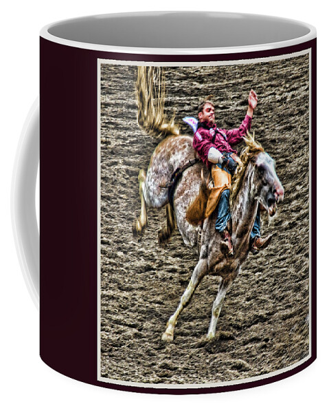 Rodeo Coffee Mug featuring the photograph Ride em Cowboy by Ron Roberts
