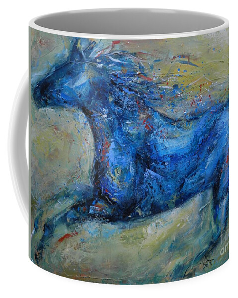 Ride Coffee Mug featuring the painting Ride Like The Wind by Dan Campbell
