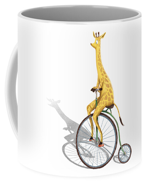 Kidlit Coffee Mug featuring the digital art Ride My Bike by Michael Ciccotello