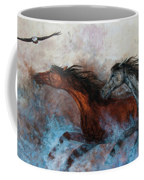 Kc Gallery Coffee Mug featuring the painting Ride the Wind by Katherine Caughey