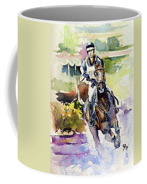 Rider Coffee Mug featuring the painting Rider II by Kovacs Anna Brigitta