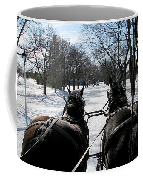 Winter Coffee Mug featuring the photograph Riding into Town by Keith Stokes