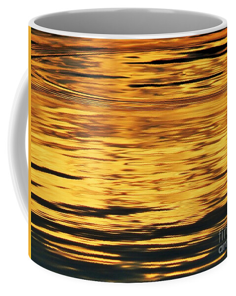 Pond Coffee Mug featuring the photograph Ring Of Gold Sun Reflection by Jan Gelders