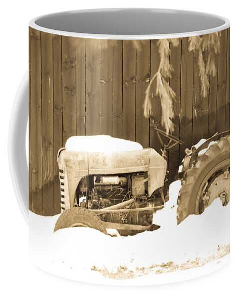 Tractor. Oliver Coffee Mug featuring the photograph RIP Old Oliver Tractor by John Harmon