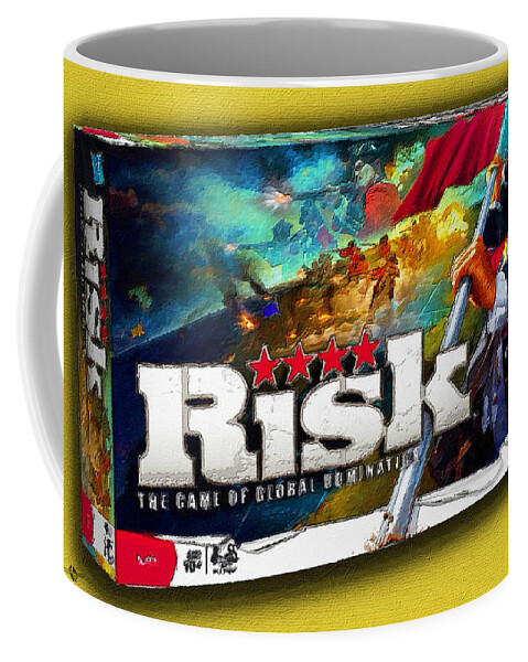 Risk Coffee Mug featuring the painting Risk Board Game Painting by Tony Rubino
