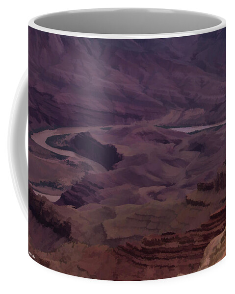 River Coffee Mug featuring the photograph River and Rock Grand Canyon by Roberta Byram