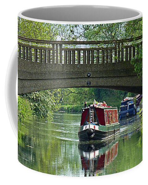 Ruver Boat Coffee Mug featuring the photograph River At Harlow Mill by Gill Billington
