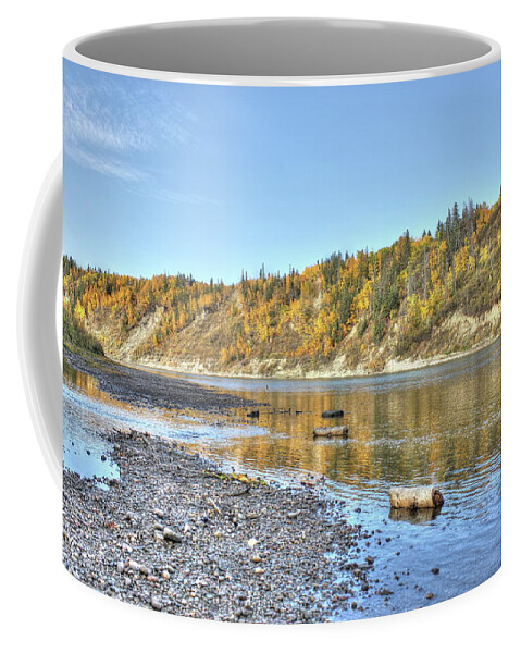 River Coffee Mug featuring the photograph River in the Fall by Jim Sauchyn