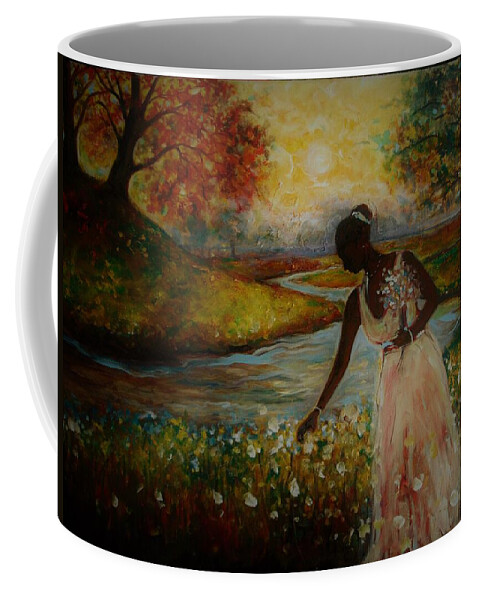 African American Art Coffee Mug featuring the painting River Of Love by Emery Franklin