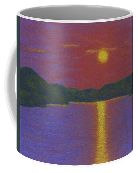 Olifants River Coffee Mug featuring the pastel Riverboat Sunset by Anne Katzeff