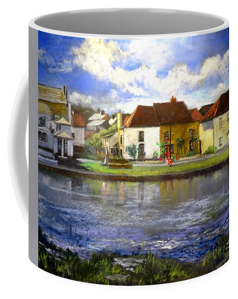 Riverside Coffee Mug featuring the painting Riverside at Rowhedge by Angelina Whittaker Cook