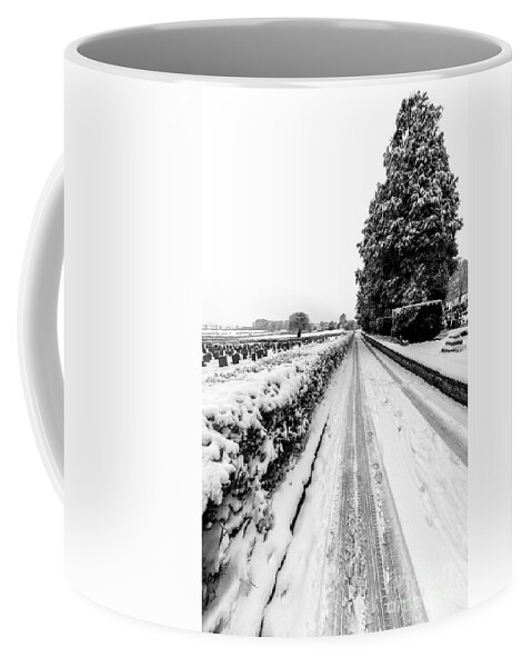 Snowcapped Coffee Mug featuring the photograph Road To Winter by Adrian Evans
