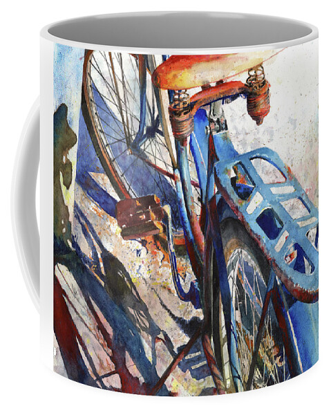 Bicycle Coffee Mug featuring the painting Roadmaster by Andrew King