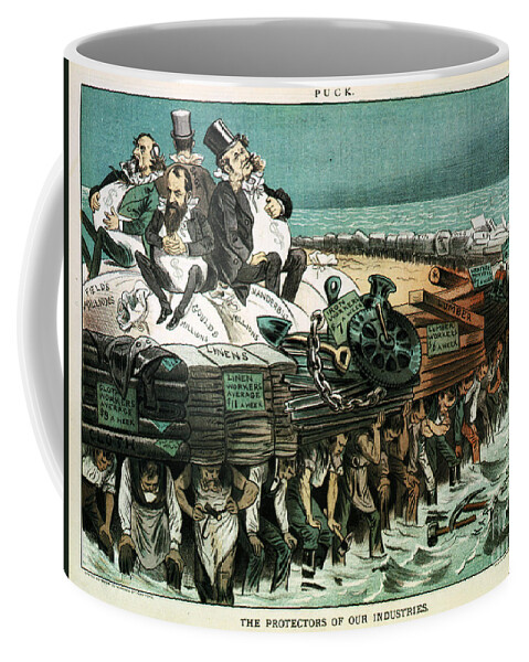 Business Coffee Mug featuring the photograph Robber Barons Crushing Workers by Science Source