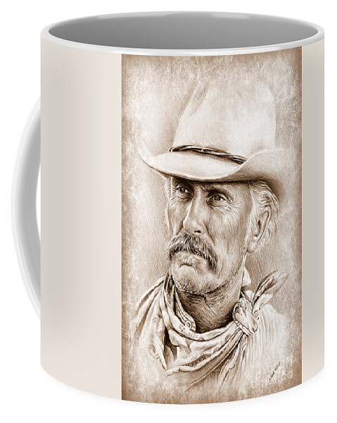 Robert Duvall Coffee Mug featuring the drawing Robert Duvall The Western Collection by Andrew Read