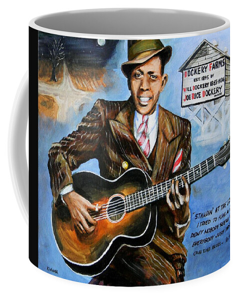 Robert Johnson Coffee Mug featuring the painting Robert Johnson Mississippi Delta Blues by Karl Wagner