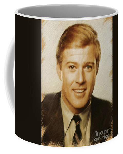 Robert Coffee Mug featuring the painting Robert Redford, Actor by Esoterica Art Agency