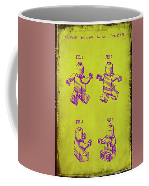 Patent Coffee Mug featuring the mixed media Robot Patent by Brian Reaves
