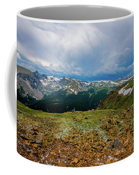Alpine Coffee Mug featuring the photograph Rock Cut Overlook from Trail Ridge Road, Rocky Mountain National Park, Colorado by Tom Potter