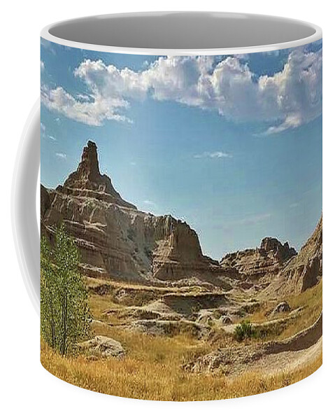 Rocks Coffee Mug featuring the photograph Rock Formations of the Badlands by Bruce Bley