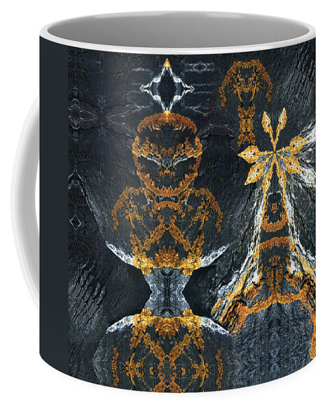 Nature Coffee Mug featuring the digital art Rock Gods Lichen Lady and Lords by Nancy Griswold