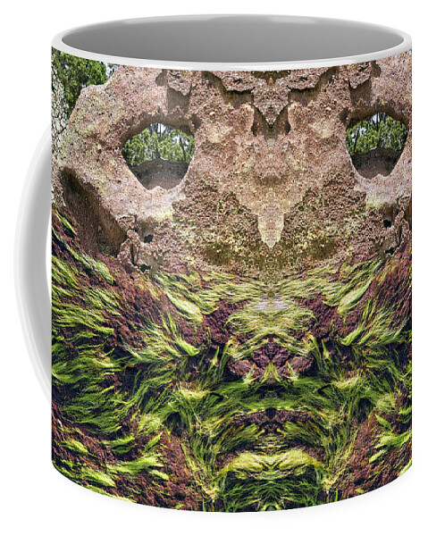 Split Personality Coffee Mug featuring the digital art Rock Lion by Becky Titus