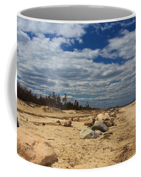 Long Island Coffee Mug featuring the photograph Clouds and Rocks by Karen Silvestri
