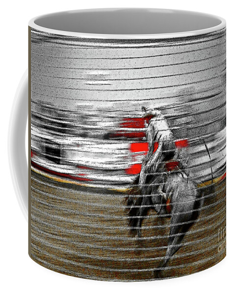 Cowboy Coffee Mug featuring the photograph Rodeo Abstract V by Al Bourassa