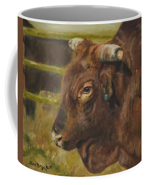 Stock Coffee Mug featuring the painting Rodeo Bull 3 by Lori Brackett
