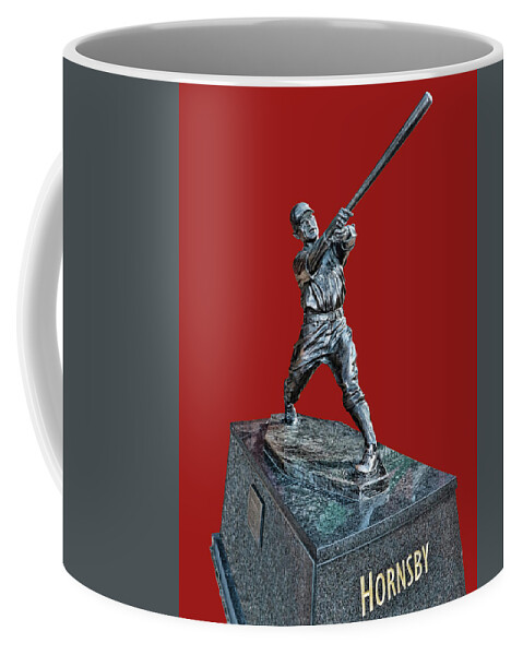 Roger Coffee Mug featuring the photograph Roger Hornsby Statue - Busch Stadium by Allen Beatty