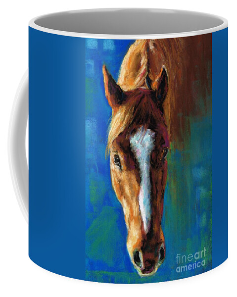 Equine Art Coffee Mug featuring the painting Rojo by Frances Marino