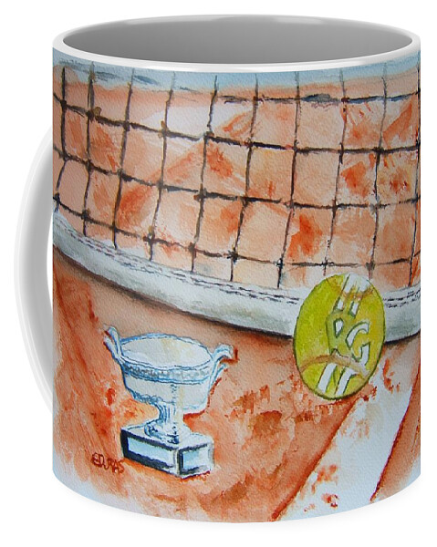 French Open Coffee Mug featuring the painting Roland Garros by Elaine Duras