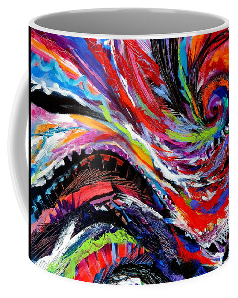 Abstract Expressionist Detail Of A Painting Coffee Mug featuring the painting Rolling detail Three by Priscilla Batzell Expressionist Art Studio Gallery
