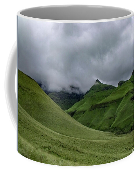 Mountains Coffee Mug featuring the photograph Rolling green Drakensberg Mountains by Gaelyn Olmsted