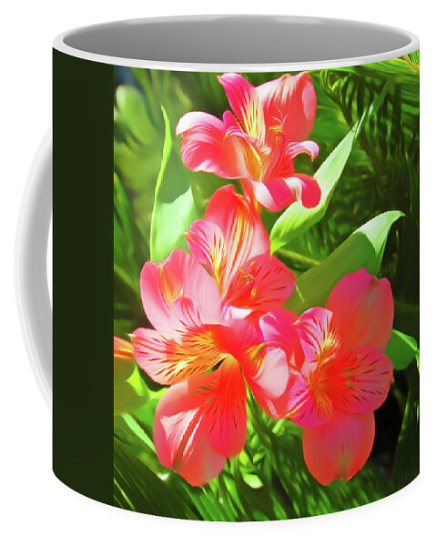 Flower Coffee Mug featuring the photograph Romantic Skies Pink and Green by Aimee L Maher ALM GALLERY