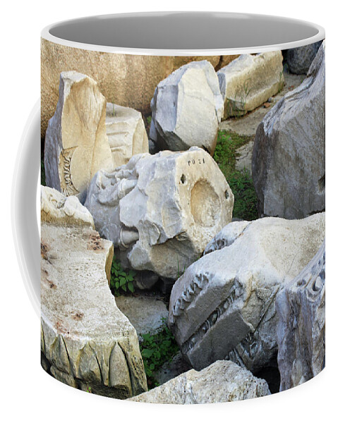 Stone Coffee Mug featuring the photograph Rome Ruins Stones by Munir Alawi