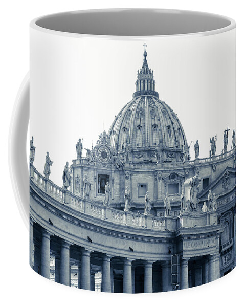 Vatican Coffee Mug featuring the photograph Rome - St Peter Basilica BW by AM FineArtPrints
