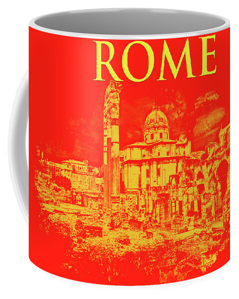 Rome Coffee Mug featuring the painting Rome, The Imperial Forums by AM FineArtPrints