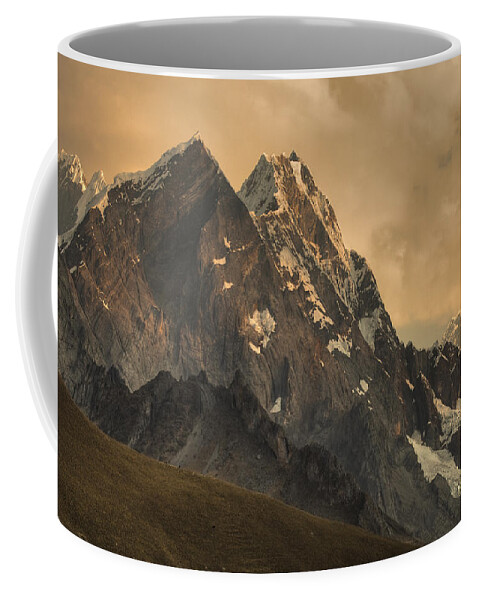 00498195 Coffee Mug featuring the photograph Rondoy Peak 5870m At Sunset by Colin Monteath