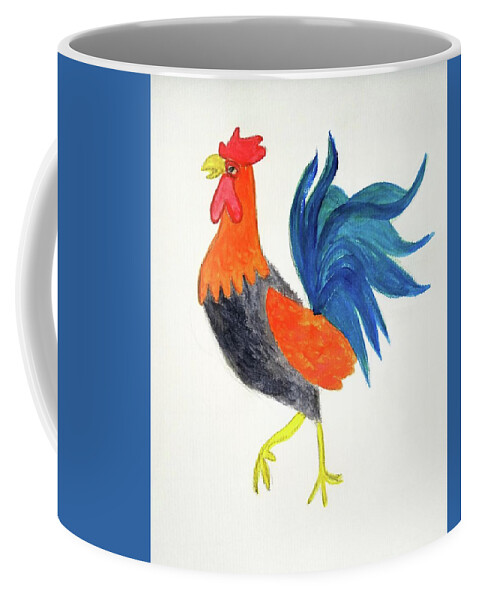 Time To Shine And To Bring Our Brilliance Out Into The World Coffee Mug featuring the painting Rooster Awakens Us by Margaret Welsh Willowsilk