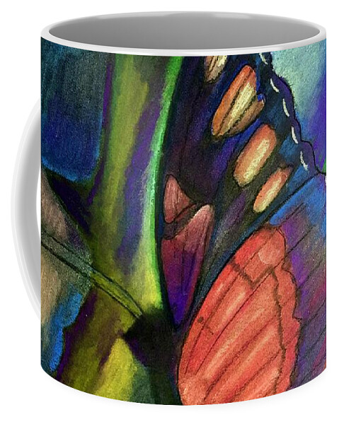 Wings Coffee Mug featuring the pastel Roots and Wings by Laurie's Intuitive