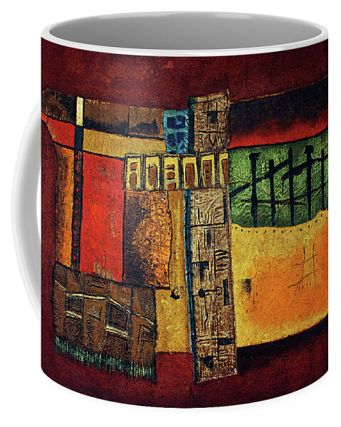 Abstract Coffee Mug featuring the painting Roots by Michael Nene