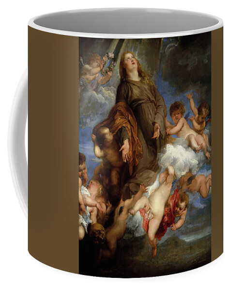 Art Coffee Mug featuring the painting Rosalie Interceding for the Plague-Stricken of Palermo by Mountain Dreams