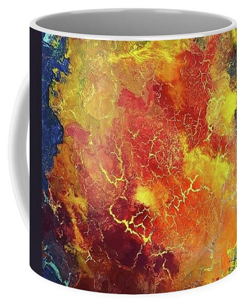 #abstractart #acrylicartforsale #artforsale #paintingsforsale #acrylicinks #acrylicinkpaintings Coffee Mug featuring the painting Rose Nebula by Cynthia Silverman