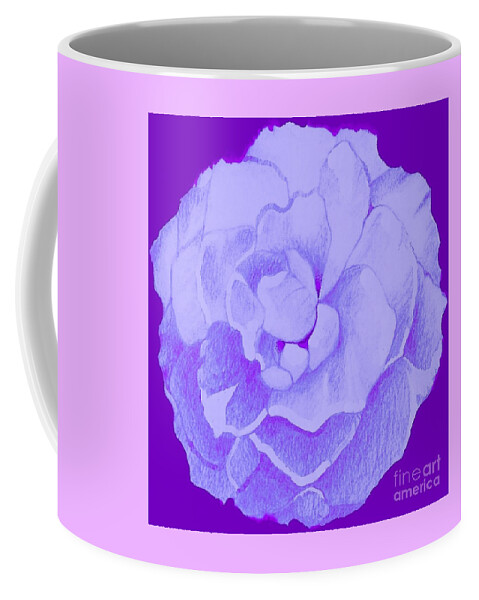 Rose Coffee Mug featuring the digital art Rose On Purple by Helena Tiainen